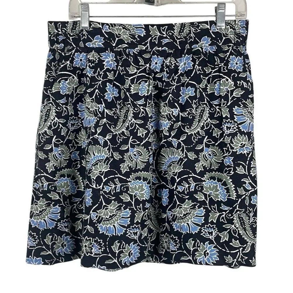 LOFT Linen Blend Floral Printed Skirt M